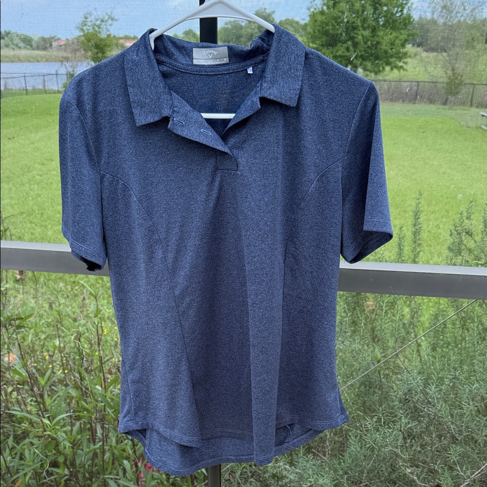 Callaway Women's Navy Heather Short Sleeve Polo